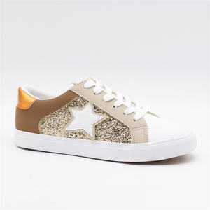 Mesdames Baskets décontractées Nouvelle mode PU Chaussures blanches vente en gros 2024 Chaussures de marche respirantes à lacets pour le sport - Product Image 3