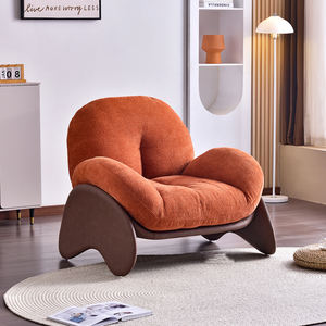 كرسي أريكة بذراع خشبي فاخر شمالي فاخر ترفيهي لغرفة المعيشة وغرفة النوم وصالة كسولة أحادية مخملية تصميم مريح أنيق - Product Image 6