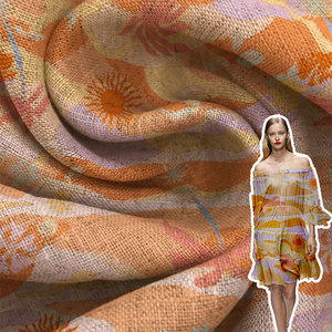 Hot Sales Woven 100% Kleid Custom Print auf Tie Dye Leinen Stoff Hersteller - Product Image 5