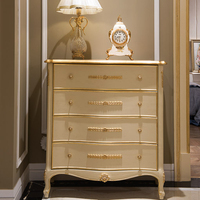 Style français salon intérieur stockage artisanat sculpture sur bois armoire rustique en bois armoire console blanche Vintage