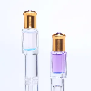 Fausses huiles essentielles en verre Transparent écologique, flacons de 6ml, pour parfum, cosmétiques, à bille, vide, 10 pièces