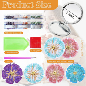 Diamond Painting Oem Compact Mirror DIY <strong>Mandala</strong> Art <strong>Dotting</strong> Mini Pocket Mirror Portable Diamond Painting Mirror - Product Image 3