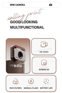 Appareil photo numérique miniature pour enfants, classique, portable, zoom 16x, CCD, fabriqué en Chine, 1080P HD, pour la <span class=keywords><strong>photographie</strong></span> - Product Image 2