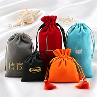 Bolsas de Terciopelo de Lujo al por Mayor con Cordón, Bolsitas para Joyería con Logotipo Personalizado, Bolsas Protectoras para Pulseras, Collares y Regalos