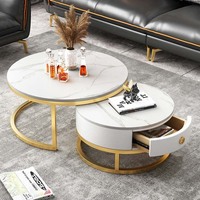 Ensemble de tables basses rondes imbriquées de style nordique moderne et luxueux pour la maison, l'appartement, le bureau, le bar, meubles parfaits pour le salon