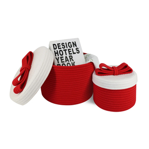New Collection <strong>Mini</strong> Handmade Woven Cotton Rope Decorative <strong>Basket</strong> Laundry <strong>Hamper</strong> Cute Storage <strong>Basket</strong> for Kids Toys Cloths - Product Image 5