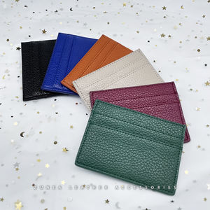 Personalizar personalizado, titular de la Tarjeta de Crédito Personalizada cartera tarjeteros de cuero de la PU de guijarros, los titulares de - Product Image 1