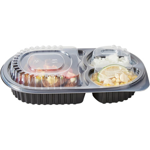 Disposable 4 Compartment PP Plastic Bento Lunch <b>Box</b> Fast Food Takeaway Food Container Noodles Sandwich Pizza <b>Popcorn</b> Tray - Product Image 3