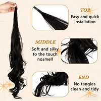 U-part Clip-in Postiche en fibre haute température Fluffy Natural Looking Long Straight One Piece Extension pour les femmes