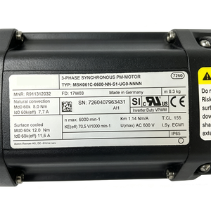 มอเตอร์ซิงโครนัส IndraDyn S รุ่น MSK061C-0600-NN-S1-UG0-NNNN R911312032 ของแท้ 100% ใหม่เอี่ยม - Product Image 2