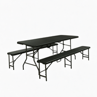 Table pliante en plastique blanc léger, design moderne, imperméable, pour l'extérieur, pour les fêtes, les barbecues, le camping, le jardin, l'hôtel, la cour