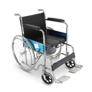 Fauteuil roulant pliable léger manuel avec toilette intégrée pour personnes âgées et handicapées, largeur de siège 46 cm - Product Image 3