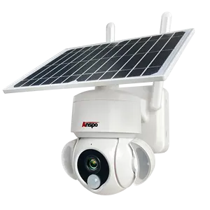 Anspo Monitor Security Full Color PTZ Wireless CCTV Solar 4G Camera Outdoor Surveillance Sim Card