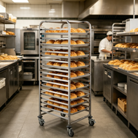 Chariot de cuisine professionnelle sur mesure UKW en acier inoxydable pour 20 plateaux de four à pâtisserie