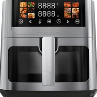 Friteuse à air commerciale AOJA 10L 2200W en acier inoxydable avec écran tactile couleur, chauffage supérieur et inférieur, équipement de cuisine pour restaurant