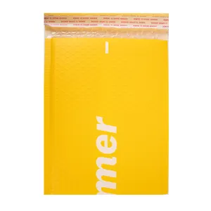 의상 로고 및 크기 방수 노란색 크래프트 종이 가방 여러 필름 봉투 우편