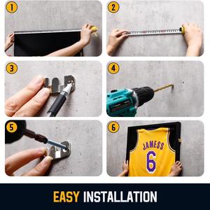 Cadre <span class=keywords><strong>de</strong></span> présentation pour <span class=keywords><strong>maillot</strong></span> <span class=keywords><strong>de</strong></span> football encadré, en bois, avec protection UV et acrylique, pour affichage mural - Product Image 6