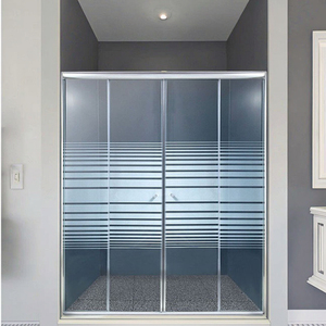 <span class=keywords><strong>Venta</strong></span> directa de fábrica Puerta de ducha corredera de vidrio rayado con chorro de arena de aluminio para Baño - Product Image 2