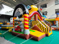 Structure gonflable à grandes roues avec toboggan, jeux sportifs, parcours de jeux, château de saut extérieur, pour événements et fêtes foraines
