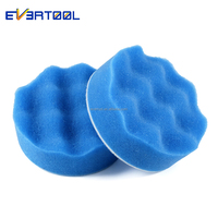 EVERTOOL Tampon de polissage en mousse ondulée 3'' pour lustrage et ponçage, éponge de polissage pour detailing automobile, tampon de polissage gaufré pour une correction plus rapide