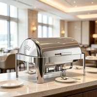 Chauffe-plats de luxe en acier inoxydable pour hôtel restaurant traiteur buffet présentoir chauffant pour restaurants traiteur