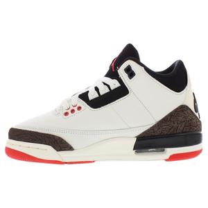 Zapatillas Nike Air <span class=keywords><strong>Jordan</strong></span> 3 <span class=keywords><strong>Retro</strong></span> de Cuero para Niños, Color Sail Black University Red, Estilo Baloncesto - Product Image 3