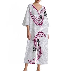 Mamelucos de una pieza de cintura alta personalizados OEM para mujer, diseño de arte de la isla del Pacífico, <span class=keywords><strong>mono</strong></span> de <span class=keywords><strong>talla</strong></span> <span class=keywords><strong>grande</strong></span> con escote en V profundo para mujer, <span class=keywords><strong>mono</strong></span> samoano - Product Image 3