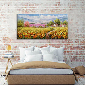 100% fait à la main moderne <span class=keywords><strong>champ</strong></span> <span class=keywords><strong>de</strong></span> <span class=keywords><strong>tournesol</strong></span> <span class=keywords><strong>peinture</strong></span> à l'huile toile décorative mur art peintures fleurs fleur naturelle <span class=keywords><strong>peinture</strong></span> murale - Product Image 3