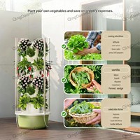 Équipement hydroponique vertical mobile HEZHOU HZ-1, pompe d'arrosage automatique, conception brevetée pour la culture de légumes sur balcon à domicile