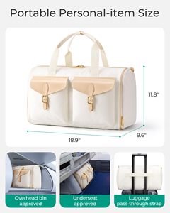 กระเป๋าเดินทางสตรีสไตล์วินเทจขนาดใหญ่ พร้อมช่องใส่ของหลายช่อง และดีไซน์ที่เหมาะกับการเดินทางและยิม พร้อมระบบ TSA Friendly - Product Image 4