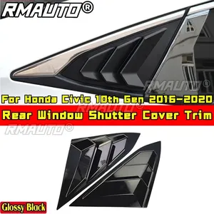 Civic Rear <b>Window</b> Side Vent Shutter Louver <b>Cover</b> Trim Carbon Fiber Look for Honda Civic 10th Gen 2016-2020 Car Accessories - Product Image 3