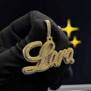 Colgante Personalizado con Nombre Lara, Totalmente Cubierto de Diamantes de Imitación, Estilo Hiphop, Chapado en Oro de 18K, Letra Cursiva para Hombre y Mujer - Product Image 5