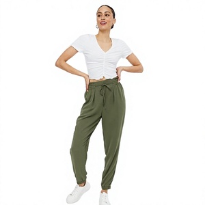 Winter Drawstring Track Pants Streetwear Sweatpants Solid Color Dyed Cotton Fleece <b>Trousers</b> In Wholesale - Product Image 1