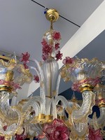 Lustre suspendu en verre rouge fait main de luxe, décoration élégante pour hôtel, maison, salon