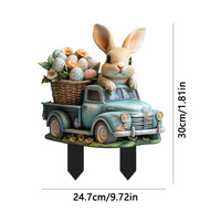 Décoration de jardin transfrontalière en acrylique, style campagnard américain, sur le thème de Pâques, représentant des animaux (elfes de la forêt, fées, nains, lapins), pour embellissement au sol