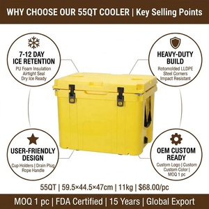 Nevera Portátil Rotomoldeada de 55QT <span class=keywords><strong>con</strong></span> Panel <span class=keywords><strong>Solar</strong></span>, Compresor, Tapa <span class=keywords><strong>con</strong></span> Cierre, Aislamiento Térmico, Todoterreno, Moderna, para Latas - Product Image 4