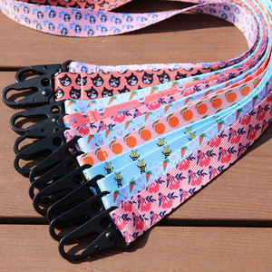 Custom Sublimation Printed Polyester Lanyards Personalized Leather Lanyards With High Quality Buckle for School and Office