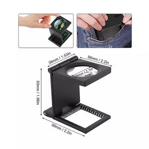 Lupa de suporte dobrável, quadrado, alta qualidade, lupa, 10x, ferramenta de joalheria com luz led - Product Image 6