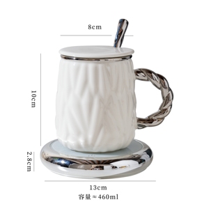 Factory Supply <b>USB</b> <b>Heating</b> Ceramic Coffee Mug Thermostatic 55 Degrees Spoon Water Cup Ceramic Coffee Cup Ceramic Tea Cup - Product Image 2