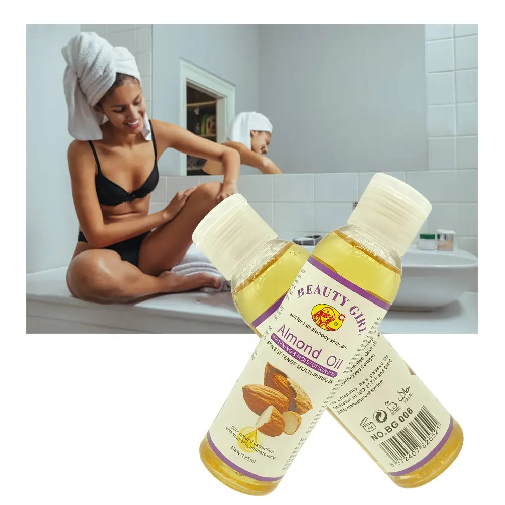 Gold Whitening Face And Body Sweet Almond Oil Natural Massage Skin Whitening Antioxidant Skin Care Base Oil