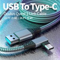 Cable VR de 3M 5M 6M 16FT con Ángulo Recto de 90 Grados, 5Gbps Gen1 3.2 USB Tipo A a Tipo C para Oculus Quest 1 2, Cable VR Link