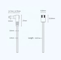 Wavelink kabel daya terisolasi PVC konduktor tembaga, kustom 5.5x2.5 DC Jack JST XH 2 Pin 2.54mm untuk penggunaan konstruksi