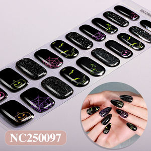 Tiras de <span class=keywords><strong>Uñas</strong></span> de Gel Semicuradas, Requiere Lámpara UV, 20 Piezas, Envolturas para <span class=keywords><strong>Uñas</strong></span>, Manicura Francesa, Tiras de Esmalte de Gel, Pegatinas para <span class=keywords><strong>Uñas</strong></span> de Halloween - Product Image 2
