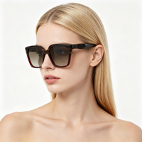 Lunettes de soleil de qualité supérieure, style classique, surdimensionnées, carrées, en acétate, style estival, montures courbées uniques