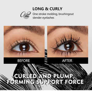 Mascara à cils en tube carré à marque privée, tête de brosse en silicone 5D, imperméable, longue tenue, épaississant, recourbant, volumisant, allongeant - Product Image 2