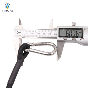 25 дюймов 8 мм высокого качества резиновый черный эластичный шнур банджи с карабином из нержавеющей стали крючки - Product Image 4