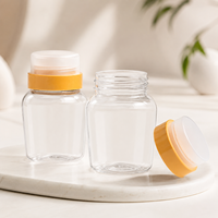 Pot en plastique conique vide en vrac pour confiture et miel, à coins arrondis, givré, avec couvercle à vis, durable, rechargeable, léger, récipient de cuisine