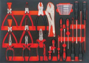 잠금 가능한 7단 서랍 빨간색 자동차 수리 도구 캐비닛, 차고 보관용 수공구 세트 6개 포함 - Product Image 5