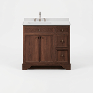 Mueble de Baño Moderno de 36 Pulgadas en Madera Contrachapada Sólida para Hotel con Lavabo de Cerámica, en Oferta - Product Image 1