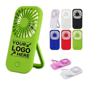 Mini ventilateur portable rechargeable avec logo personnalisé, support détachable, flux d'air puissant, fonctionnement silencieux pour les fêtes d'été, les voyages et l'utilisation en extérieur - Product Image 1